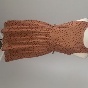 Brown w/ navy blue poke a dot dress